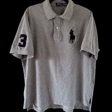 Polo by Ralph Lauren Polo Shirt Mens 1XB Big Gray Big Pony 3 Embroidered Grey