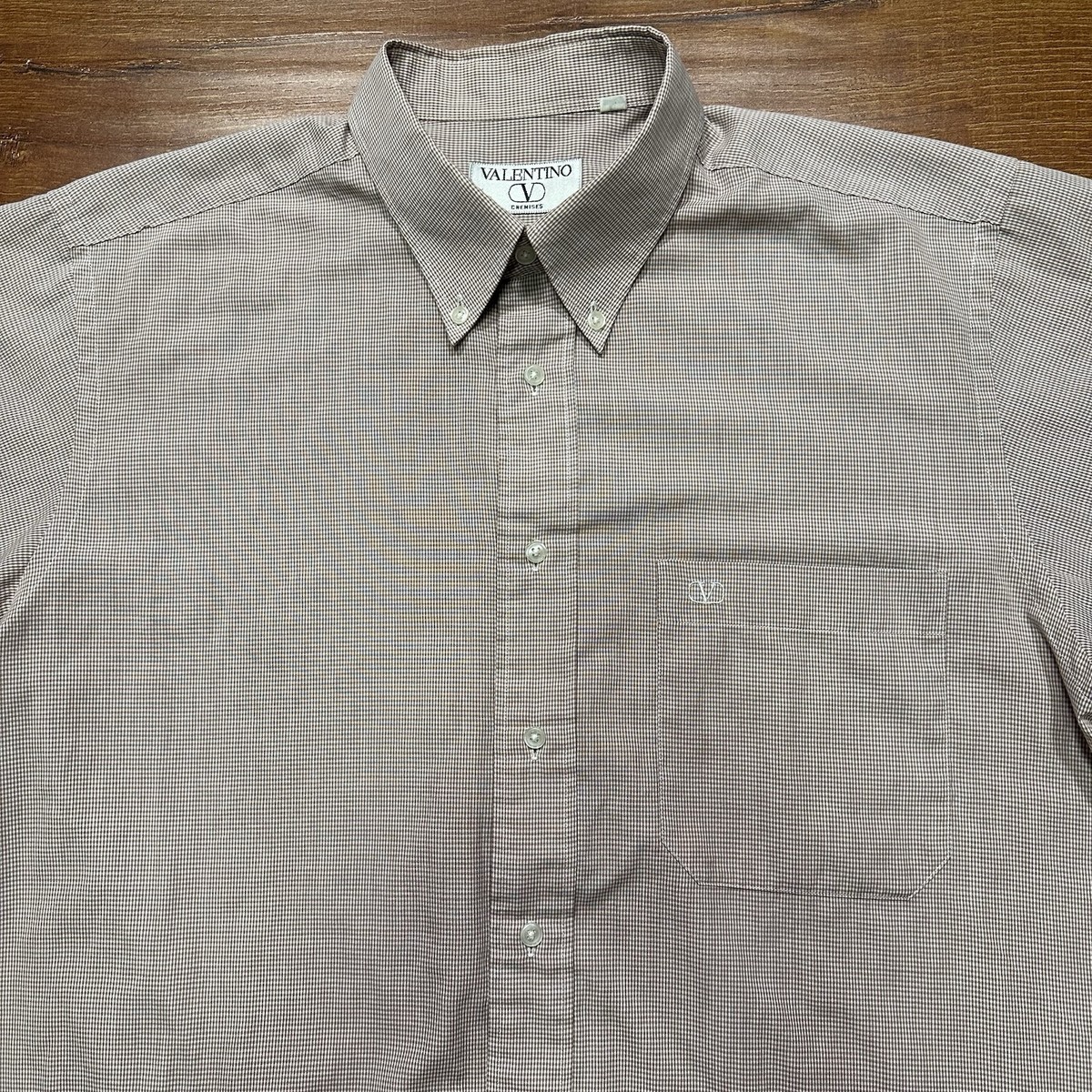 Vintage Valentino Button Up Shirt Men L Red Check Short Sleeve