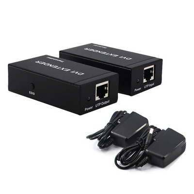 60M 1080P 3D DVI Extender Via RJ45 Cable W/ EDID TO RJ45 Transmitter & Receiver