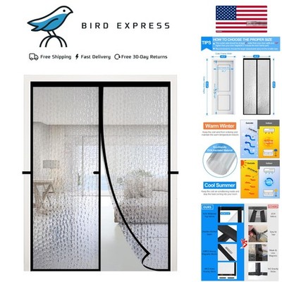 Magnetic Thermal Insulated Door Curtain Waterproof EVA Self-Closing Screen 38x82