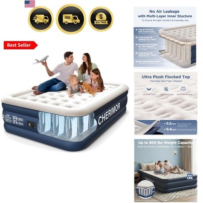 Queen Air Mattress with Built in Pump, 18'' Elevated Height, 48Hr Leak-Tested,...