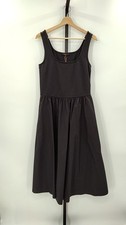 Quince Women Cotton Mixed Media Tank Dress Black M