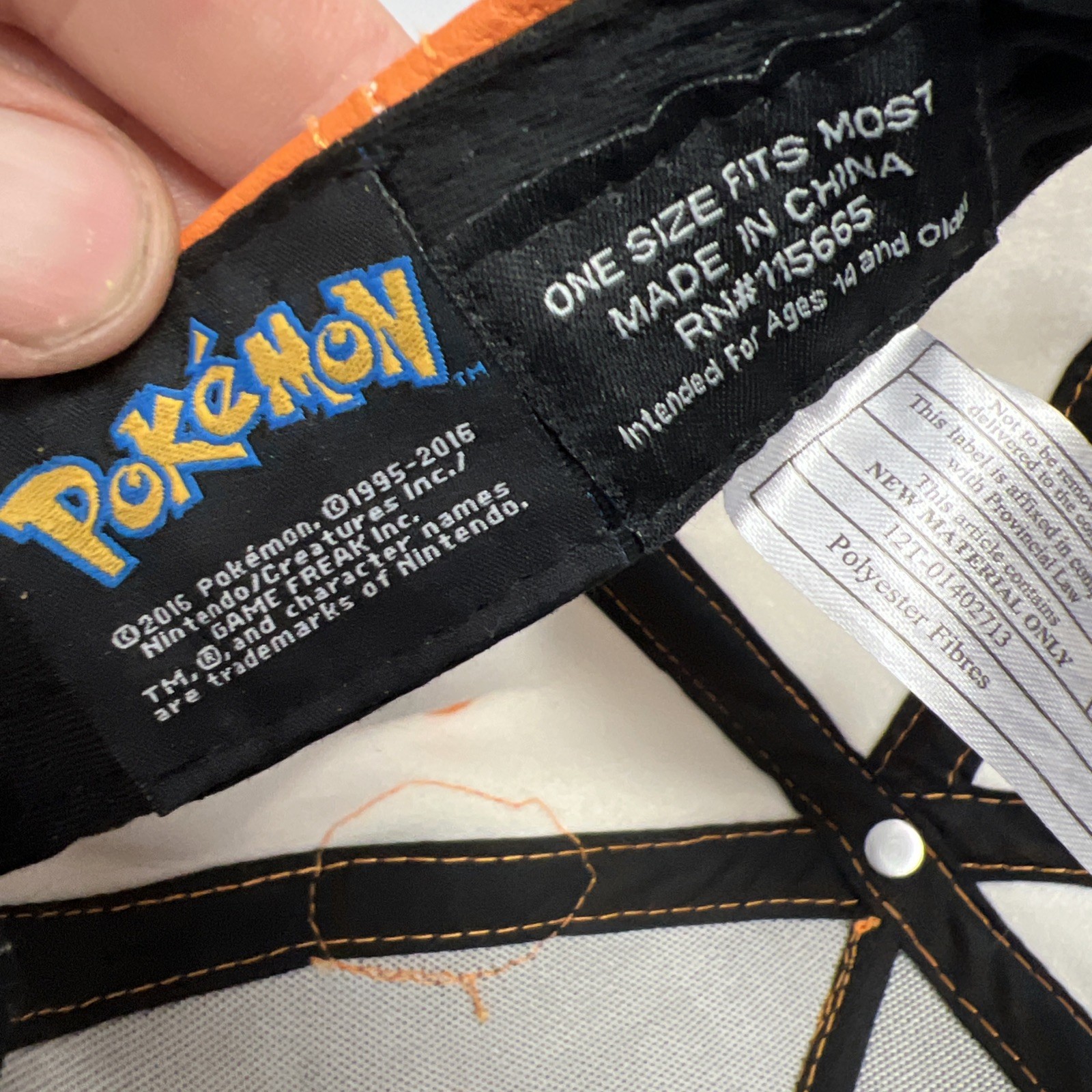 Pokemon Charizard Orange Snapback  Cap Adjustable… - image 10