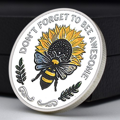 #ad #ad Bee Inspirational Challenge Coin Bee Kind Positive Gift Sunflower Token Medal $3.82