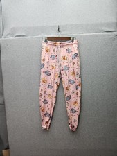 Disney Womens Pink Winnie The Pooh Print Jogger Pajama Pants Size S Polyester