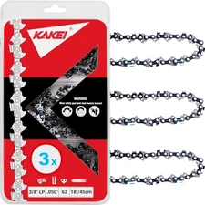 KAKEI 18 Inch Chainsaw Chain 3/8" LP Pitch .050" Gauge 62 Drive 18 inches 