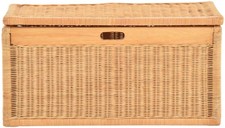 Korb mit Deckel Rattan geflochten Regalkorb, Schrankkorb (Honig, 68cm Breit)