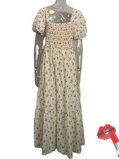 Arula Maxi Dress Plus Sz B 16/18 Floral Smocked Embroidered Cottage Core Country