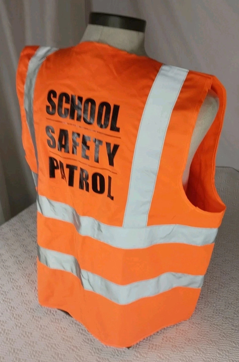 Orange Safety Vest w/ Reflective Strips XL Safety Gear High Visibility Costume image 13