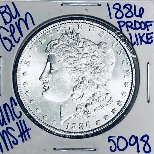 1886 BU UNCIRCULATED MORGAN SILVER DOLLAR AUTHENTIC U.S. MINT FREE SHIPPING 5098