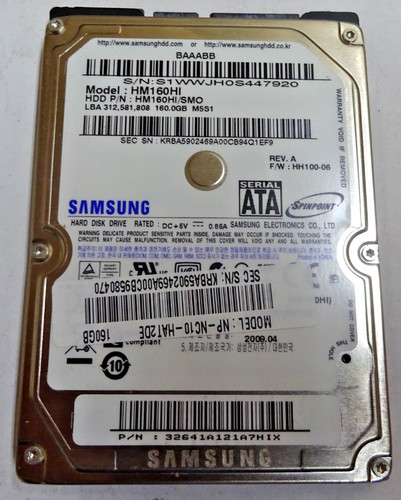 SAMSUNG *** HM160HI *** 160 GB *** SATA HDD Notebook 2,5 Zoll #NFP1544