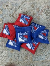 HANDMADE New York Rangers Regulation Cornhole Bean Bag Set, 8 Bags, Red  Blue