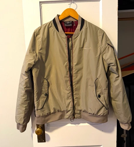 Porsche Heritage Womens Medium Beige Bomber Jacket Full Zip 911 Targa 4S Edition - product listing photo