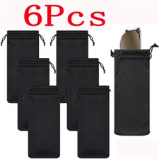 6Pcs Microfiber Sunglasses Bag Soft Thick Sunglasses Pouch with Drawstring