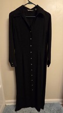 Vintage 90s Lagenlook Black Shirt Maxi Dress PS Corporate Goth Minimalist Goth