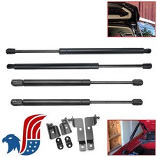 Black Front Bonnet Hoods + Rear Trunks Gas Struts Fits Nissan Frontier 2004-2018