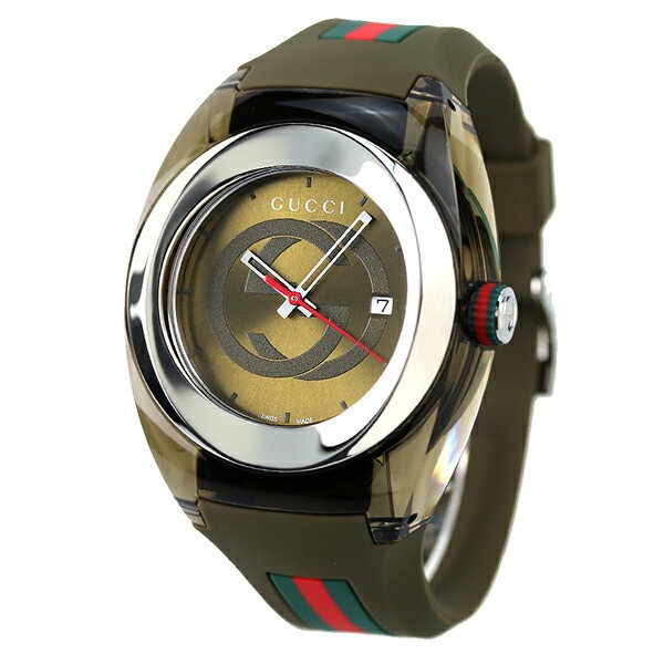 Unused GUCCI SYNC YA137106 Green Quartz Stainless Rubber Unisex