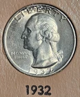 1932 P 1934 P & 1936 P Philadelphia Washington Silver Quarters 25C .25