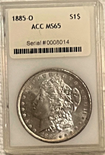 1885 O Morgan ACC-M65 beautiful coin BU very clean free shipping Sigma tested ++