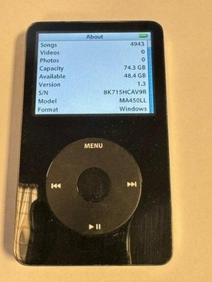 iPod Classic ブラック A1136 80GB 2006 Apple A1136 iPod 80 GB MP3 Video Player 5.5 Generation