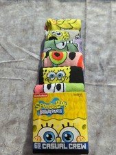 SpongeBob SquarePants Patrick Star Squidward Crew Socks 6 PK Size 8-12 NEW