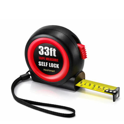 Tape Measure 33FT Self-Locking, Heavy-Duty Steel , Metric/Imperial Dual Scale, M