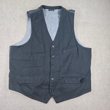 J. Ferrar Mens XL Black Adjustable Back Formal Suit Vest