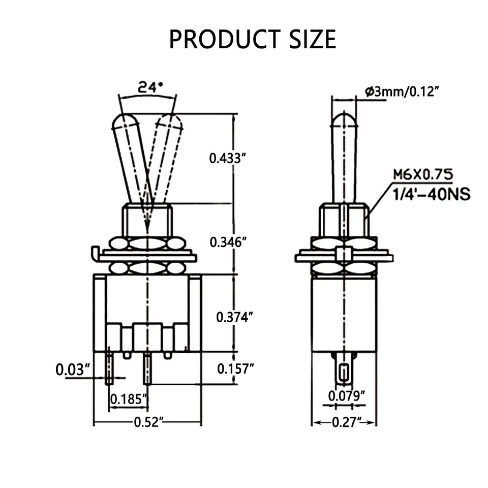 mxuteuk 8pcs SPST Mini Toggle Switch Miniature ON/Off 2 2Pin ON/OFF  - Image 2 of 4