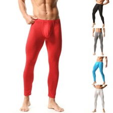 Herren Eis Seide eng anliegende lange Hose durchsichtig Unterwäsche sexy Leggin