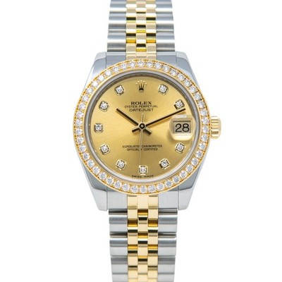 Rolex Datejust 31, 178383, Steel & Gold, Champagne Diamond Dial, Jubilee Brac...