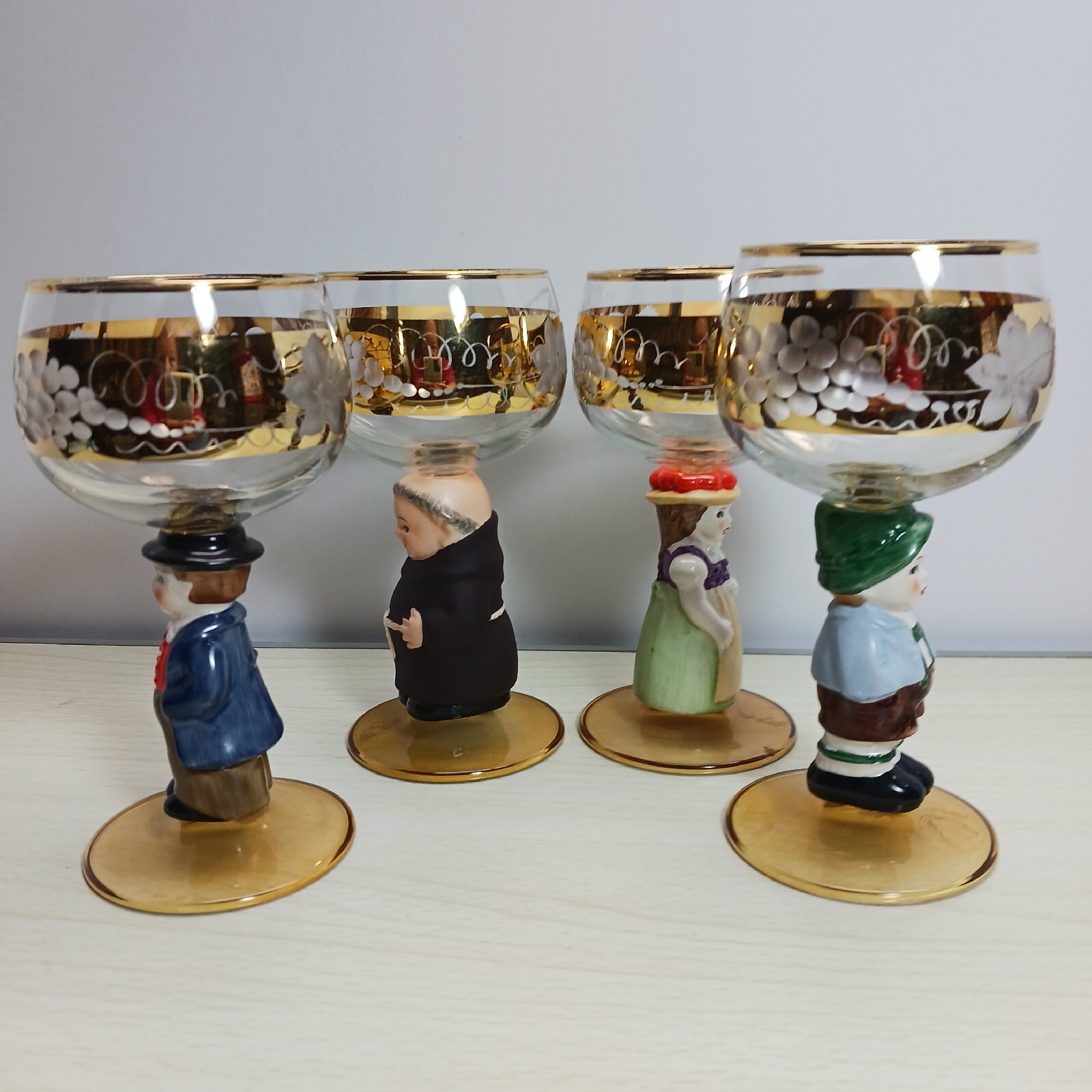 Vintage Goebel Hummel Figurine Cordial Wine Glasses with Gold Gilding Set of 4 eBay