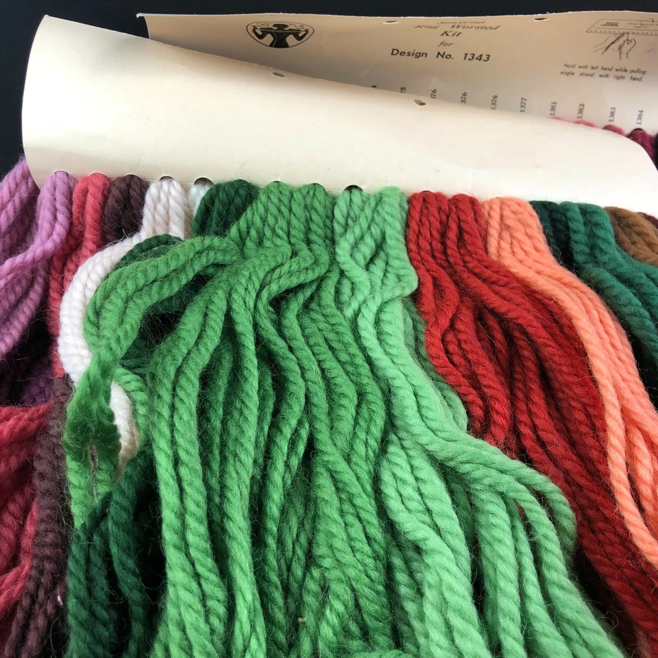 Vintage SMYRNA GARN Farbkartenteppich Kammgarn Set für Design Nr. 1343 Proben orig. - Bild 4 von 4