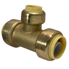 10 Pack XFITTING 3/4" x 3/4" x 1/2" Push Fit Tee, Push to Connect Tee, Lead Free