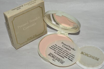 NIB Borghese Vintage Pressed Powder Compact -- Translucent III (Dark)