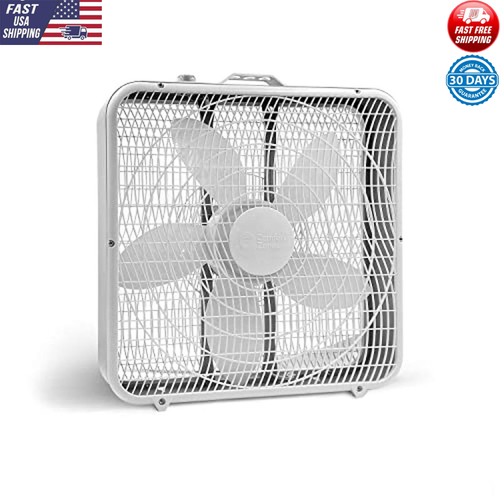 Box Fan 3-Speed Air Circulation Portable Carry Handle Ideal Home & Office New