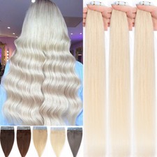 CLEARANCE 20Pcs Tape In 100 Real Remy Human Hair Extensions Skin Weft Full Head