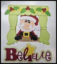 Believe Santa Title Handmade Paper Piecing For Cards Pages Embellishment PCC