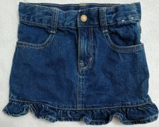 GYMBOREE Girl's Dark Blue Denim Jean Skirt Stretch Adj Waist EUC Youth Size 4