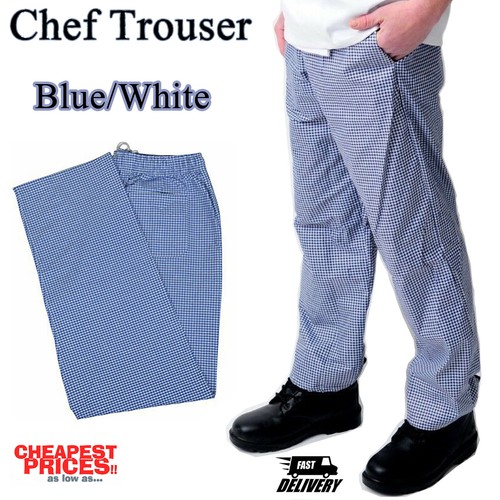 Striped GINGHAM BLUE CHEF TROUSERS 