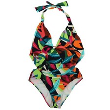 Bar III Women's One-Piece Swimsuit Cowlneck Bathing Suit Multicolor Small New
