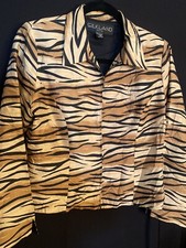 Animal Print Silkland Animal Print Womens Jacket Size 8p