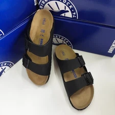 Birkenstock Arizona Birko-Flor Women Black-Natural Leather Narrow/Wide EU37-45