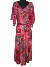 Attitudes by Renee Women's Jumpsuit COLORFUL SPLASH SZ: M NICE!