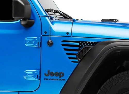 Premium USA Flag Fender Vent Decal Stickers-Fits Jeep Wrangler Gladiator - 第 1/2 張圖片