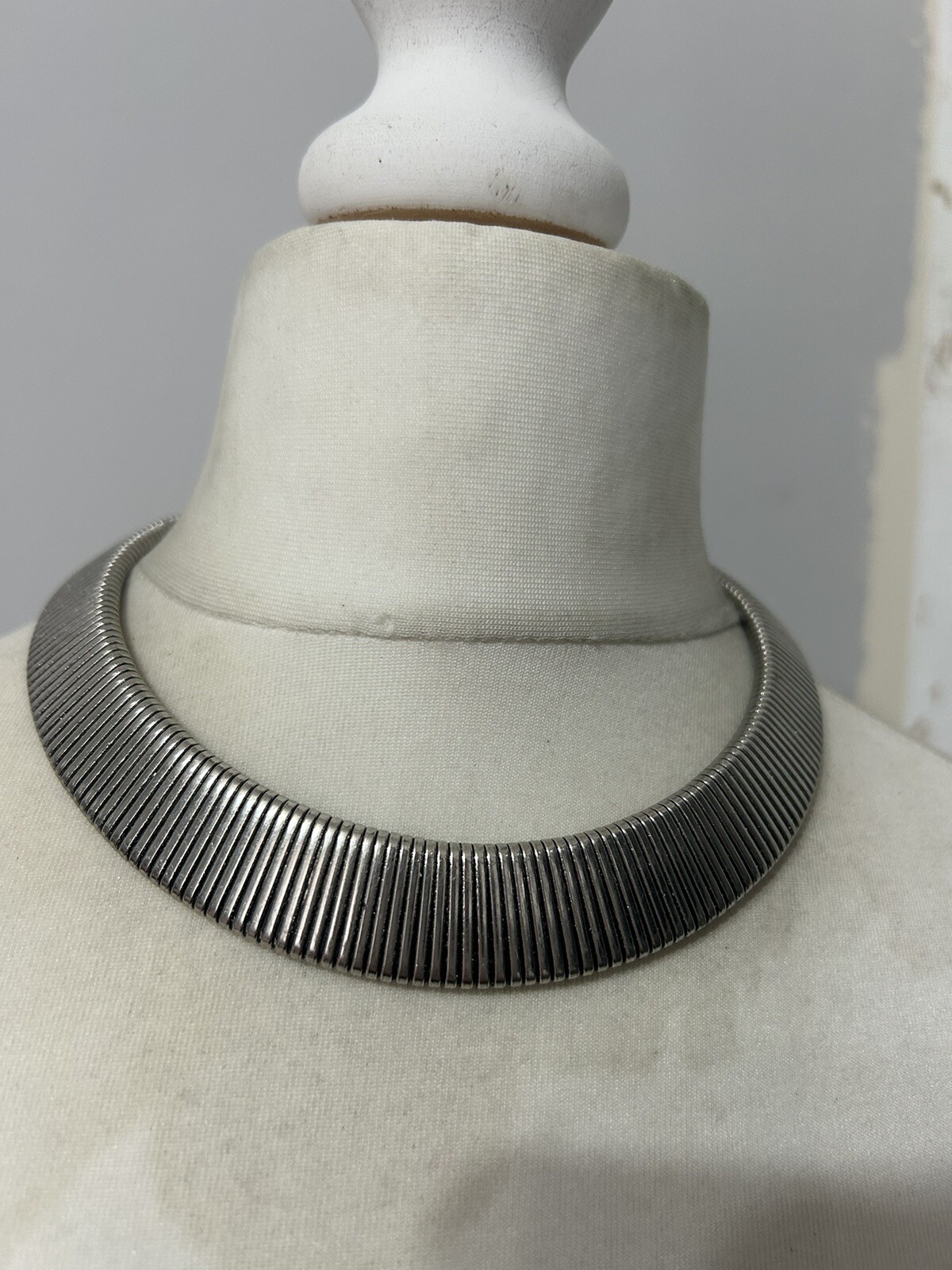 Silver Toned Collar Length Statement Necklace Run… - image 8
