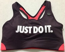 Nike Pro Women  s Classic Padded Swoosh Bra Medium Support AJ4281 Purple Size S