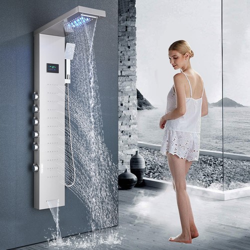 Duschpaneel Edelstahl LED Wasserfall Regendusche Massage Duschsäule Duscharmatur - Bild 116 von 220