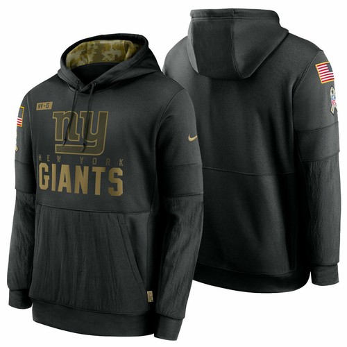 AUTENTICA felpa con cappuccio uomo Nike New York Giants NFL Salute to Service nera NUOVA - Foto 1 di 9