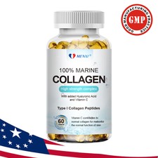 Marine Collagen Capsules High Dose 1300mg - Collagen Hyaluronic Acid Vegan