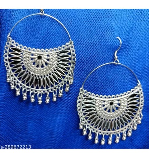 Indian Afghani Ethnic Oxidized Silver Bollywood inspired Style Boho Earrings - Picture 17 of 31
